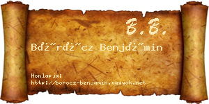 Böröcz Benjámin névjegykártya