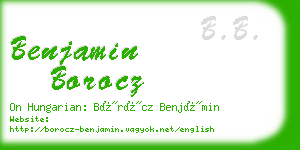 benjamin borocz business card